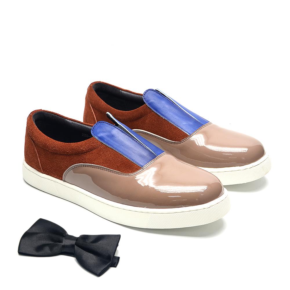 

Модные мужские повседневные лоферы в стиле колор-блок из коровьей замши и лакированной кожи, с эластичной вставкой, удобные для вождения и путешествий 38