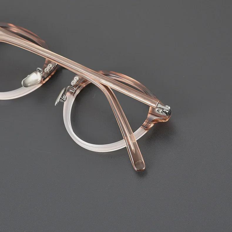 Luxurious Japanese Handmade Gold-Titanium Round Literary Style Glasses Frame for Trendy Men and Women.