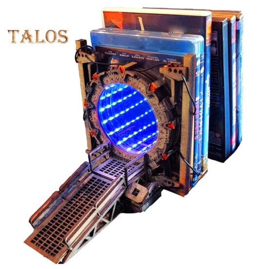 

Подставка для книг Stargate LED Light Up Cross-Border Time Tunnel Design, конструкция из липы, книжная полка, игровой стенд бежевый