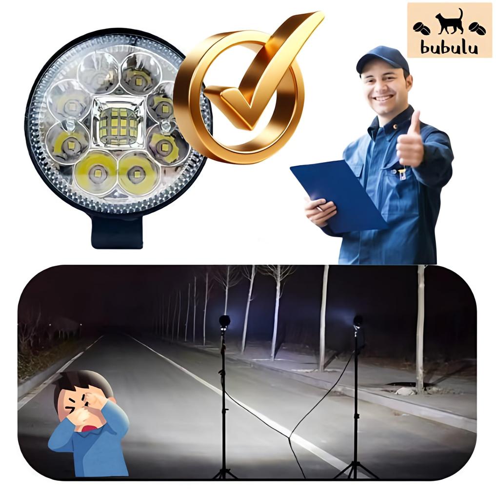 Bubulu LED Work Light, White, Waterproof, /24V, Car Fog Light, LED Light, Universal, Round