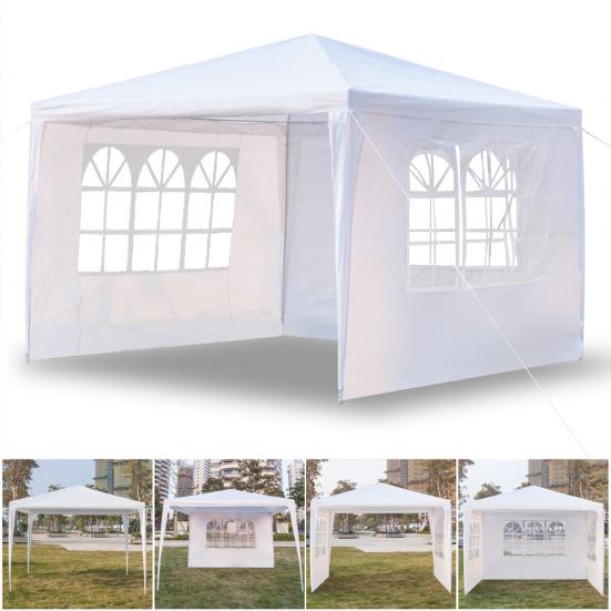 3 X 3m Three Sides Waterproof Tent with Spiral Tubes White