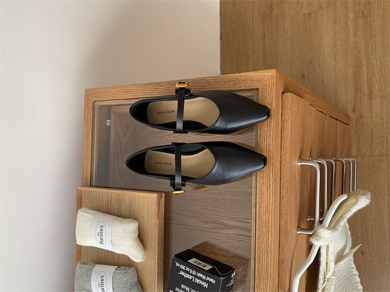 Pointed One-word Buckle with Mary Jane Single Shoes, Versatile and Comfortable Commuting with Skirts, Small Fragrant Style, Comfortable and Gentle Gr