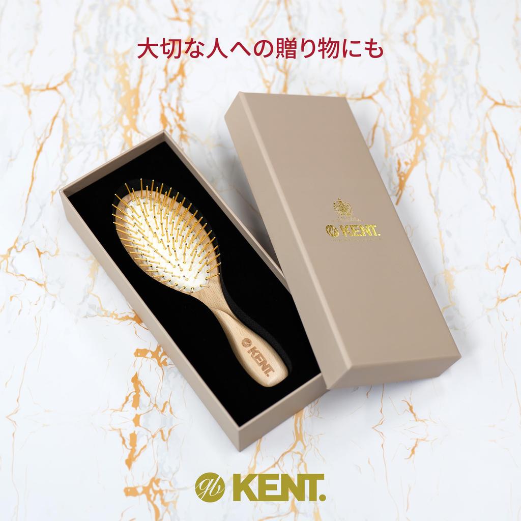 22k Gold Pin Scalp Massage Cushion Hair Brush GPL01 British Royal Warrant Gold G.B.KENT