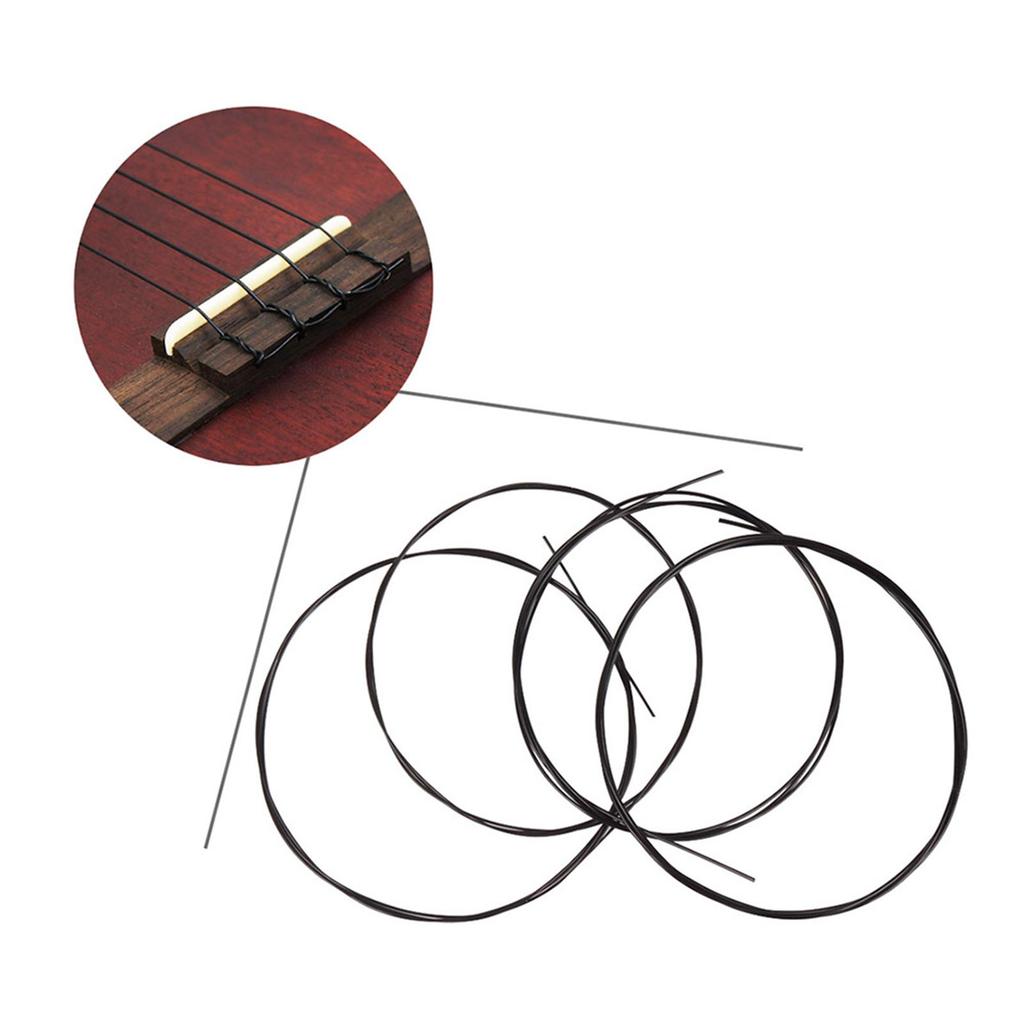 White Ukulele Ukelele Uke Strings Nylon Material, 4pcs Set (Package Card Random Delivery)