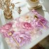 Pink Peony Flower Romantic Fresh Placemats Linen Washable Non Slip Heat Resistant Table Mats for Kitchen Dining Decor