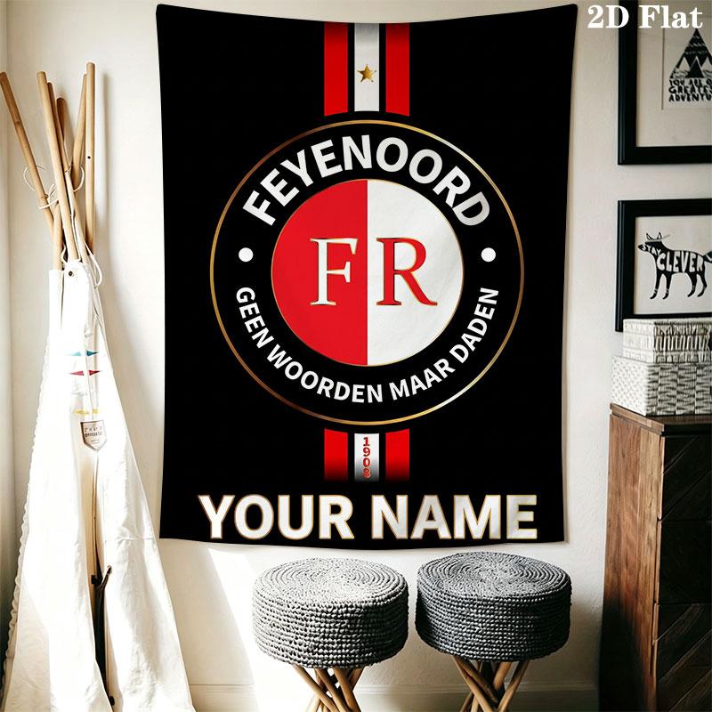 Custom Feyenoord Wall Hanging Printed Fabric Blanket Decorative Tapestries for Bedroom Living Room Home Decor