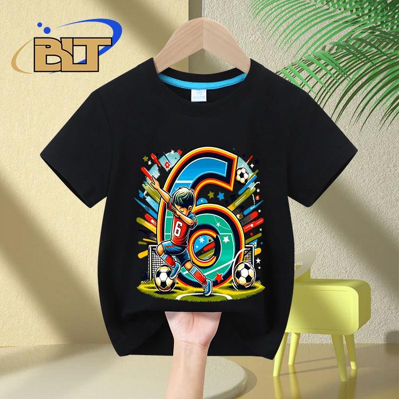 6-year-old boy birthday T-shirt summer kids short-sleeved casual top children's gift