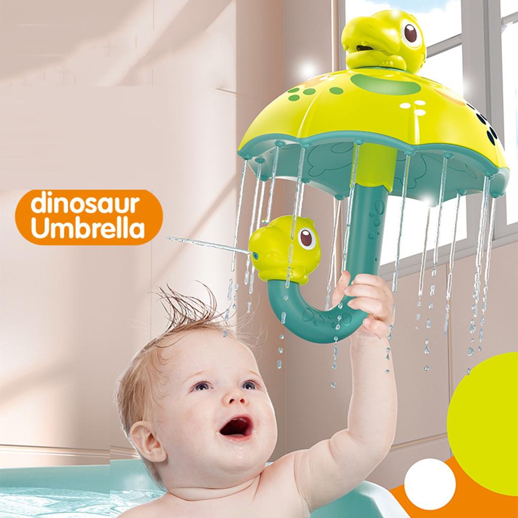 Dinosaur Umbrella Shower Children's Bathroom Toy Rotary Spray Water Play Fun Baby Bath Toy