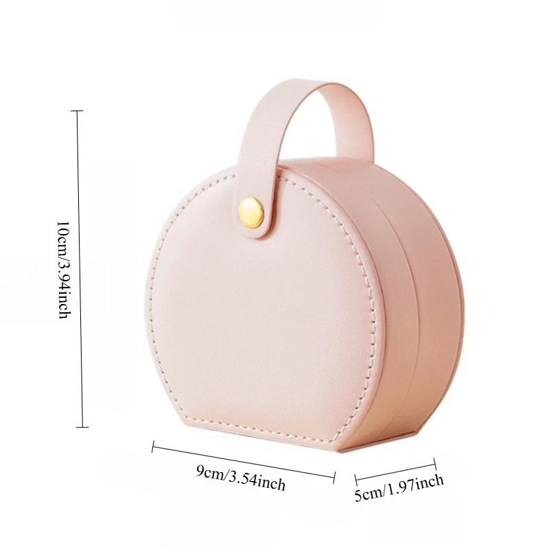 1 PC Portable Handheld PU Leather Jewelry Box, High-End Travel Jewelry Organizer, Ring and Necklace Jewelry Box, Holiday Gift