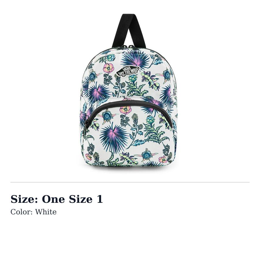 Vans Canvas Backpack Regular Womens White VN0A3Z7WZFS One Size 1