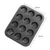 Mold Cup Cakes Non Stick Ptfe Coating Round 12 Holes Cake Making Tray For Home Kitchen