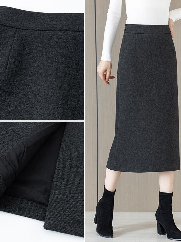 Women's High Waist Loose Midi A-line Skirt - Fashionable & Slimming, 2025 Autumn/Winter Collection
