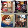 Classic Cartoon Gravity Falls Cushion Cover Soft EasyWash Pillow Case Versatile for Couch Bed Travel and Office