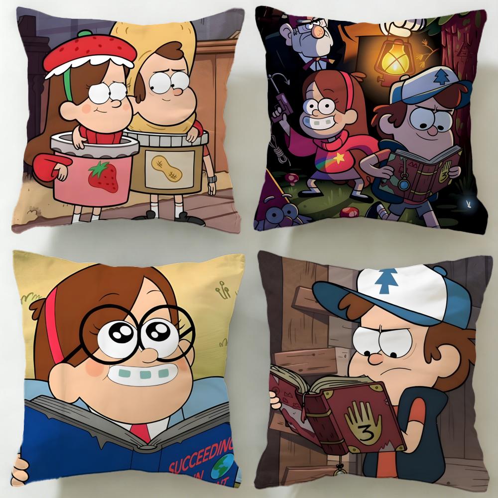 Classic Cartoon Gravity Falls Cushion Cover Soft EasyWash Pillow Case Versatile for Couch Bed Travel and Office