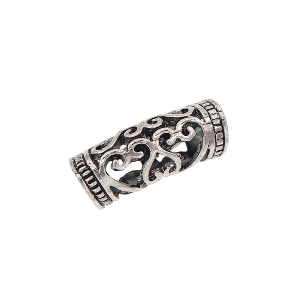 10pcs Silver Hairstyling Tool Spacer Cuff Clip Hair Braid Beads Dreadlock Beads Micro Rings Tube