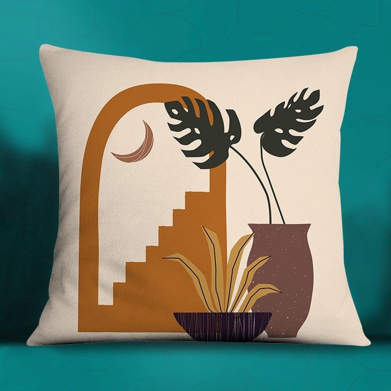 Fashion Classic Square Decorative Pillowcase Geometric Pattern Living Room Sofa Cushion Pillow Home Decor