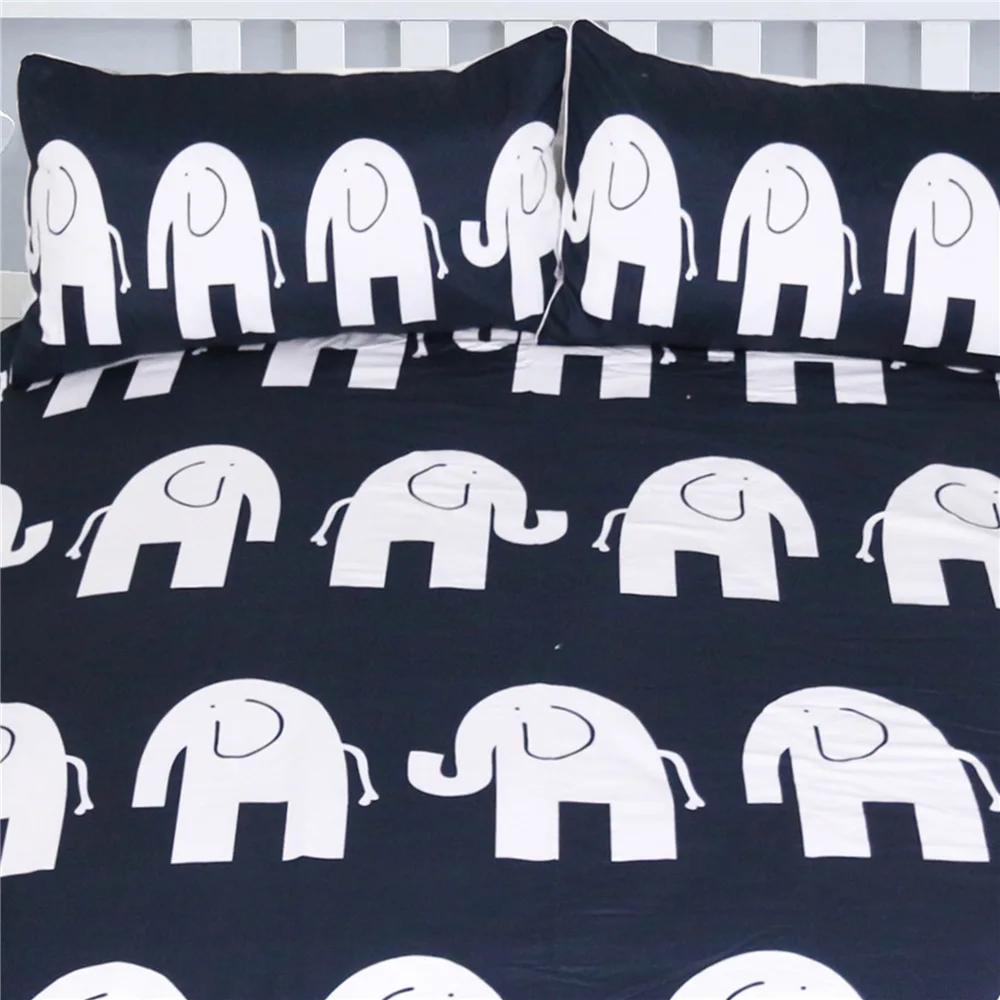 3D Duvet Cover Sets Indian Elephant Bedding Set Black White Ropa De Cama King Size Animal Bohemian Bedding 228x228 Bed Linen