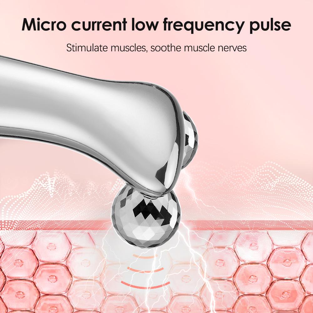 EMS Microcurrent Beauty Roller: Facial Massager & Body Shaping Device