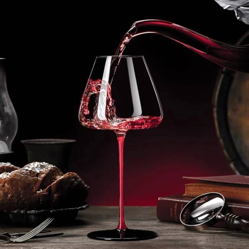 2 Pcs Globlet Wine Glass Black Tie Bordeaux Austria Style Crystal Wineglass Wedding Party Red Wine Cup Burgundy Champagne Flutes