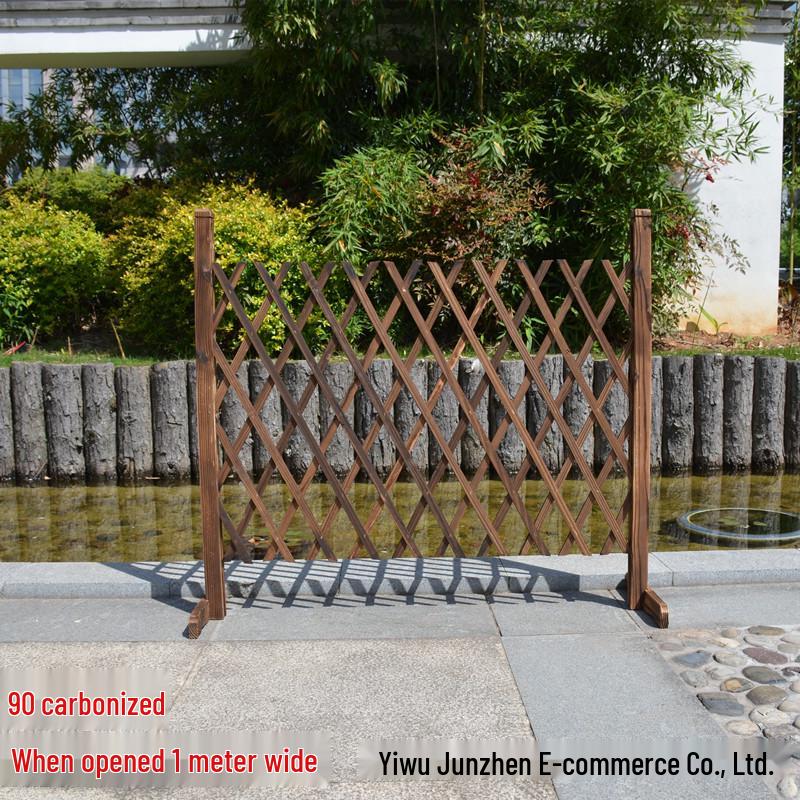 Carbonized Anti-Corrosion Expandable Wooden Fence for Garden, Wedding, or Photography Background