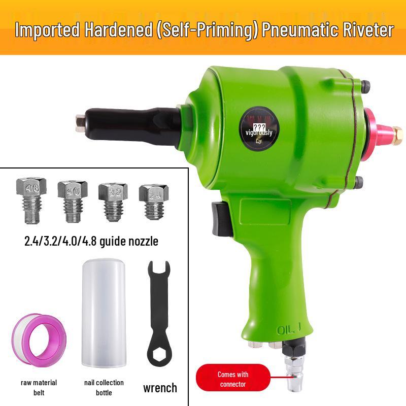 Pneumatic Aluminum Rivet Gun, Pistol-Type Self-Priming Riveting Tool