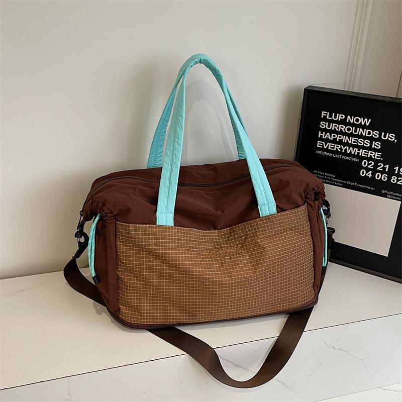 Travel Bag Color Block Women's Handbag Sports Crossbody Fitness Bag