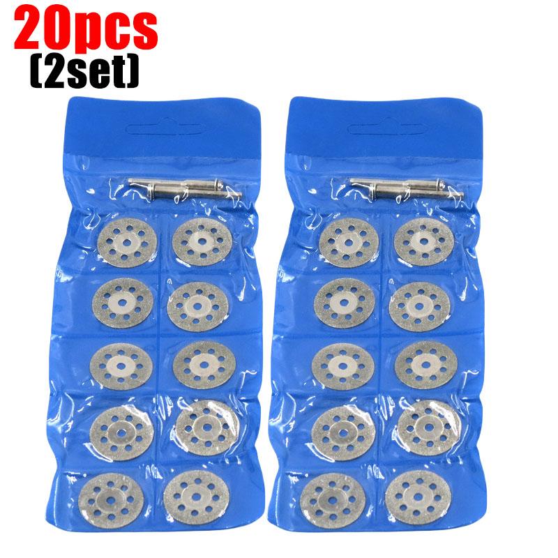 22mm Diamond Cutting Wheel Disc Set Grinding Circular Saw Blade Metal Cut Off Abrasive Tools for Dremel Rotary Tool with Mandrel