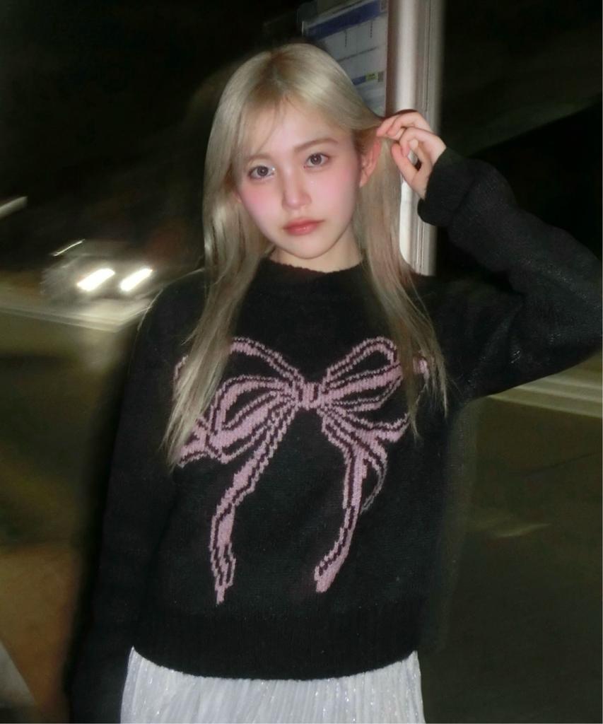 CPGN STUDIO Ribbon Brush Oversized Knit Black