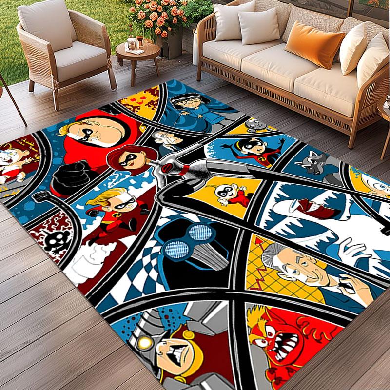 Incredibles Print Rug, Washable Floor Carpet, For Entryway Dorm Laundry Room Office Study, Home Decor Birthday Christmas Gift