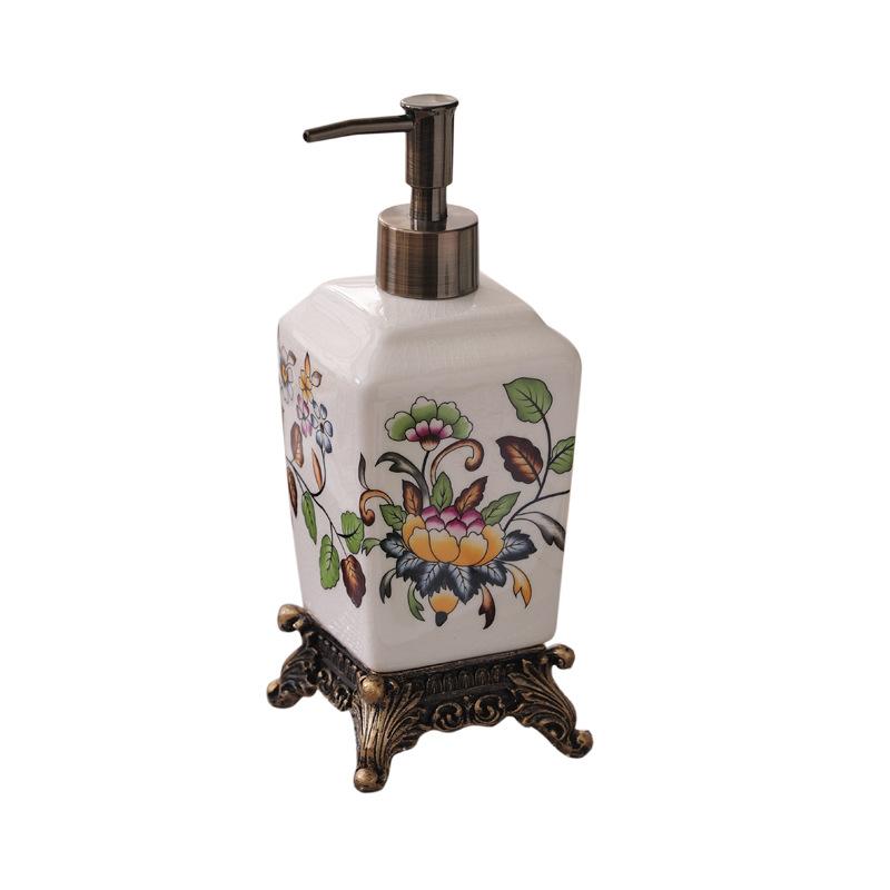 Creative Crack Floral Ceramic Lotion Bottle Bathroom Shampoo Shower Gel Dispensing Bottle Soap Dispenser Bathroom Accessories
