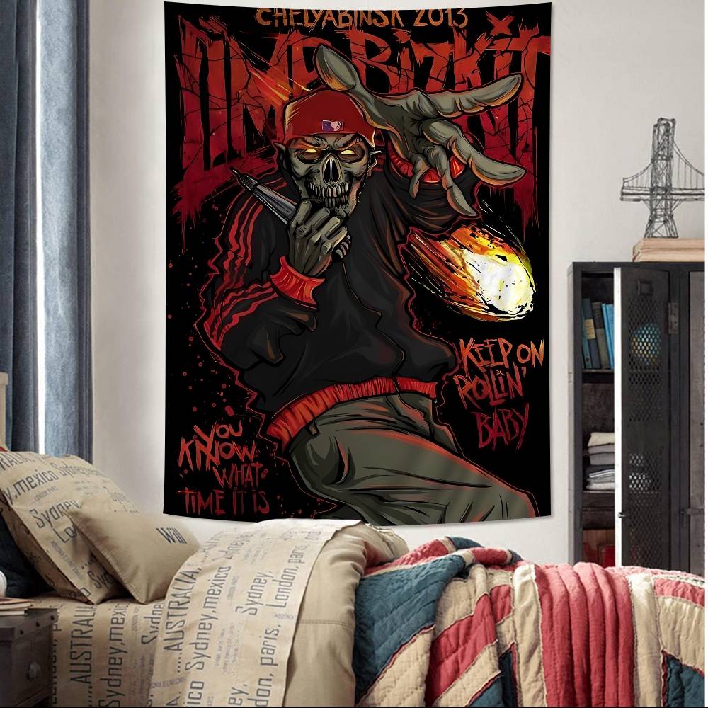 Rock Band LLimp Bizkit Anime Tapestry Art Science Fiction Room Home Decor Wall Art Decor