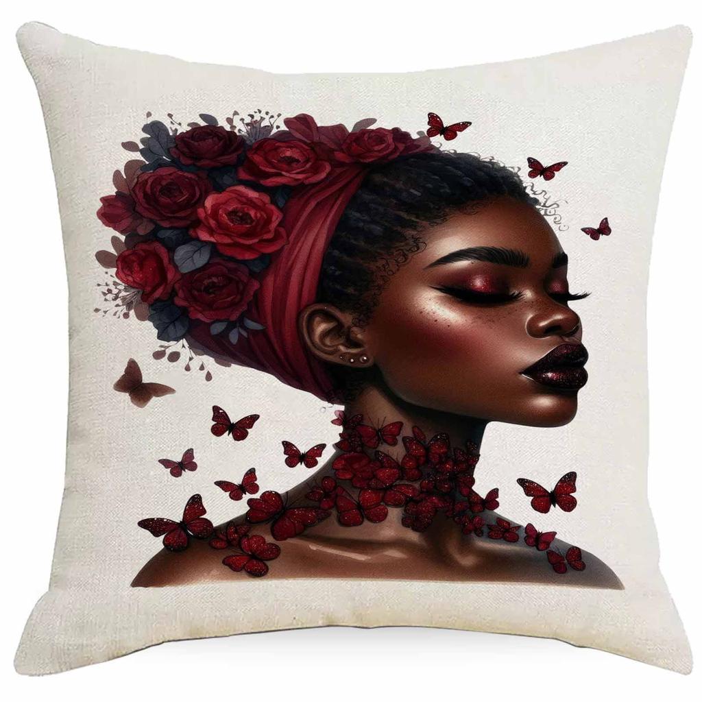 New Colorful Black Girl Pillowcase Home Cushion Pillowcase Sofa Decoration