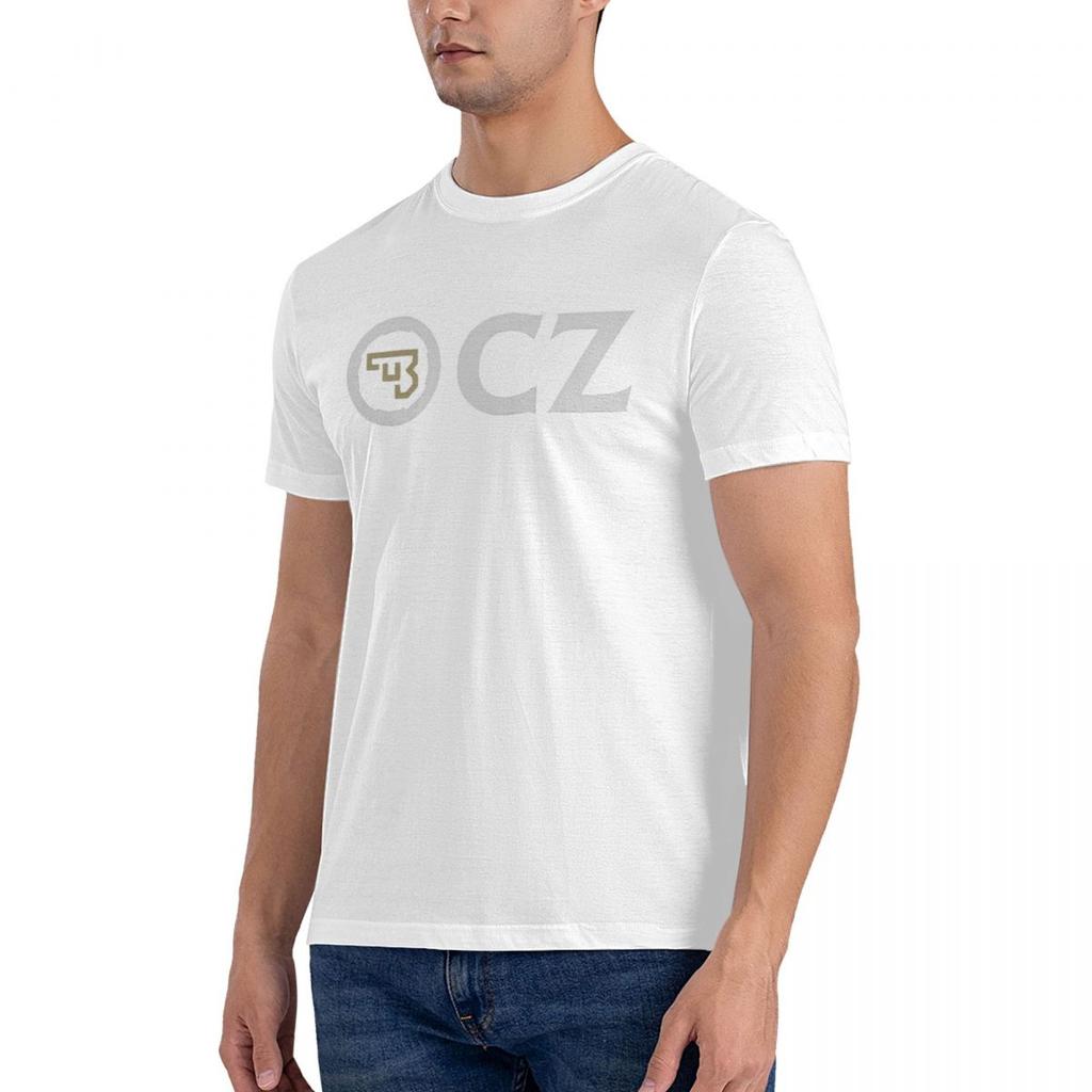 CZ Pistol T Shirts for Men Cotton Novelty T-Shirts Round Collar Smith Cool Wesson Tees Short Sleeve Tops Summer
