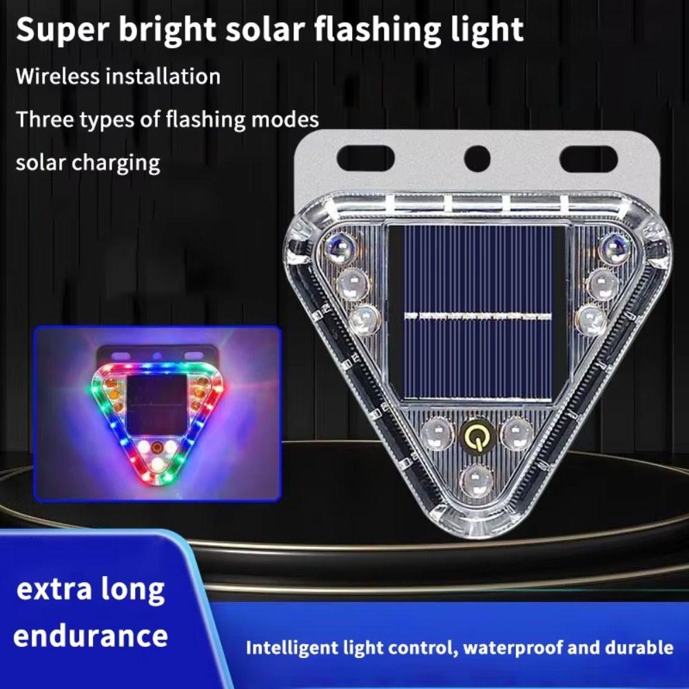 Multicolor LED Wireless Truck Lamp Solar Powered Strobe Flashing Triangle Lamp Motorcycle Use