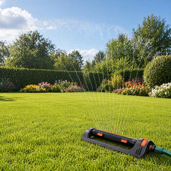 Zwenksproeier met Verzwaarde Voet, Verstelbare Hoek Sproeier met 19 Anti-Kalk Nozzles, 3600 m² Bereik Tuinirrigatiesysteem