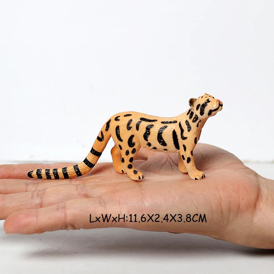 Figurina Leopardo Animali Giocattolo Figure Ocelot Pantera Ghepardo Giungla Animali Selvatici Figure Action Figure Giocattoli di Plastica Regali per Bambini