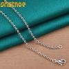 SHSTONE 925 Silver 2mm 18 Inch Ball Bead Chain Necklace For Women Party Engagement Wedding Fashion Charm Jewelry Gifts