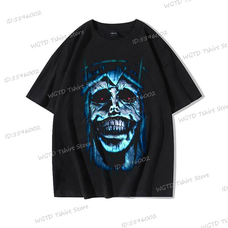 

Хип-хоп уличная одежда аниме Solo Leveling статуя бога принт футболка мужская женская харадзюку графические свободные топы винтажная хлопковая футболка 4XL