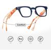 Retro Fashion Reading Glasses Men Square Computer Flat Lenses Women Anti Blue Light Eyewear Finished Prescription Glasses+1.0