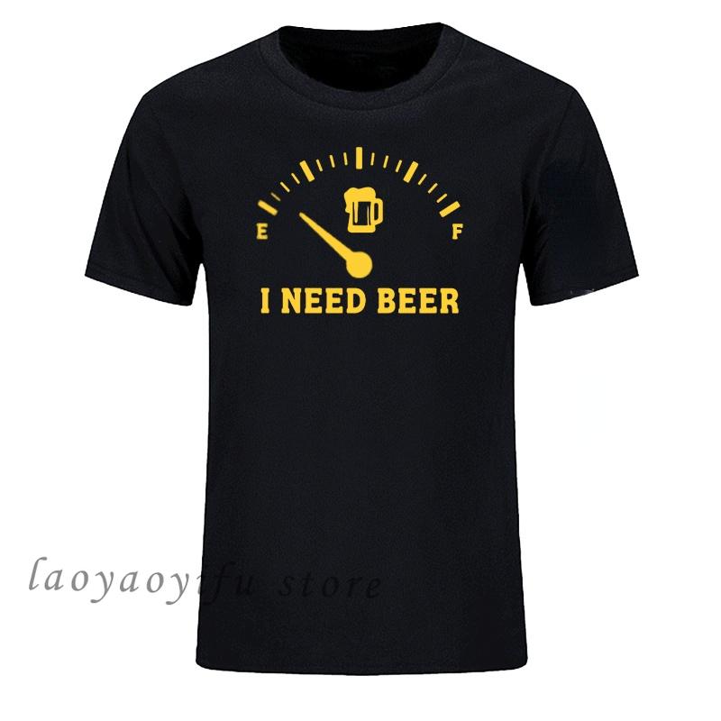 

Fuel Gauge I Need Beer T Shirt Best Seller Men Clothing Summer Fashion Male Short-sleev Tops Funny Graphic Tshirts Ropa Hombre 4XL