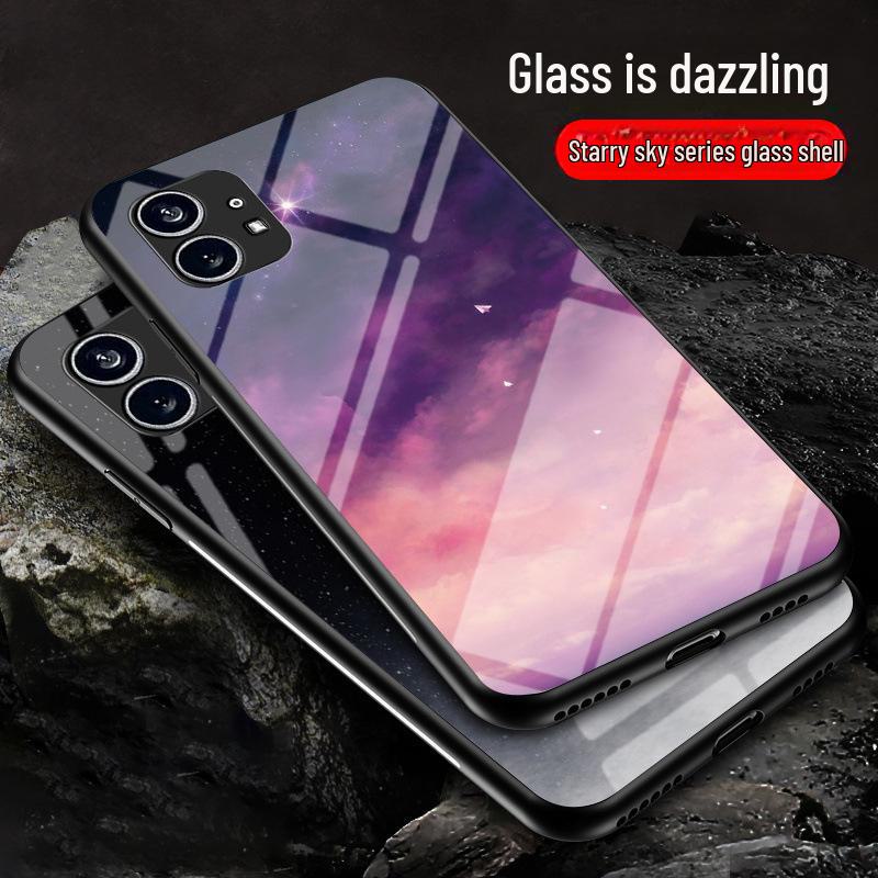 Nothing Phone Starry Sky Glass Case - Soft Edge Protective Cover