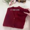 Heavy beautiful new cherries red sweater jacket women's winter senior sense super good-looking knitted cardigan