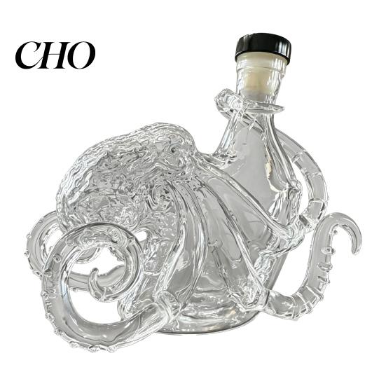 Marine Life Collectible Bottle Octopus-Shaped Glass Decanter, 3D Artistic Borosilicate for Whiskey Wine Soda, Liquid Display 350ml Decorative Bottle,