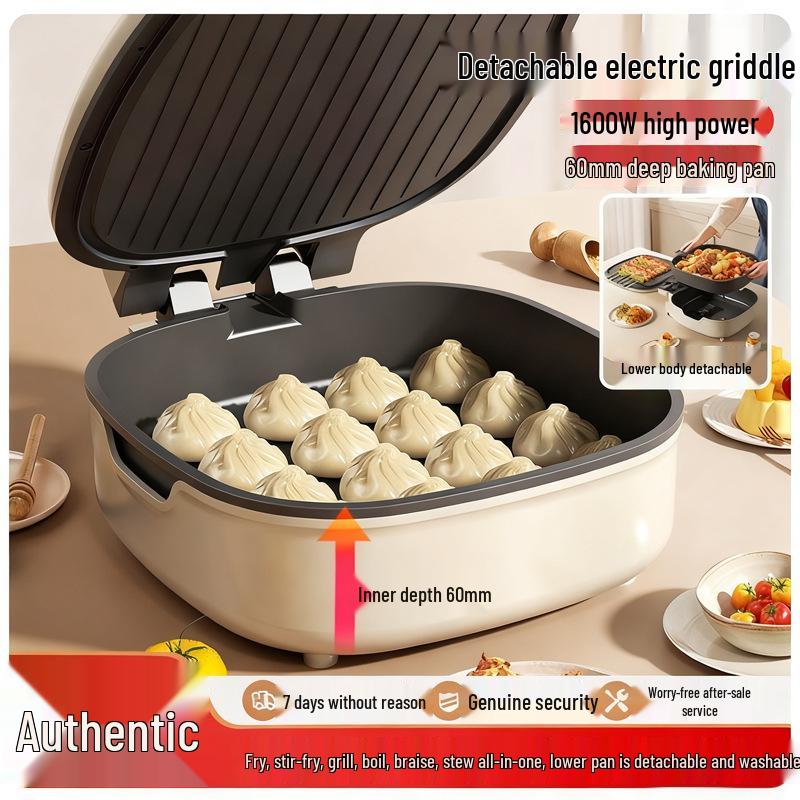 Multifunctional Non-stick Electric Griddle & BBQ Pan with Detachable Parts