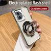 For Honor 100 Case Honor 100 Cover Honor 100 Luxury Plating Shockproof Magnetic Bracket Magsafe Clear With Holder Stand