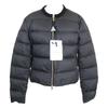 MONCLER 2015 MAUVEZIN Leather Logo Patch Knit Collar Short Down Jacket Jacket 3 blackUsed