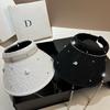 Hot-selling Light Luxury Rhinestone Sweet Lace Empty Top Hat Summer Outdoor Travel Sunscreen Sunshade Topless Sun Hat