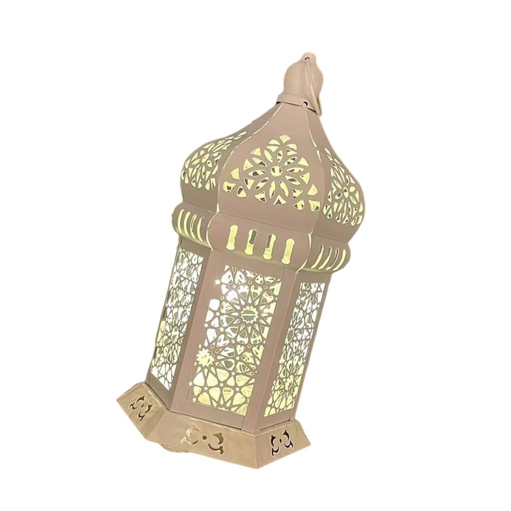 Floor Standing Candle Holder Handmade Iron Moroccan Type Wind Lantern for Ramadan Home Decoration and Celebrations