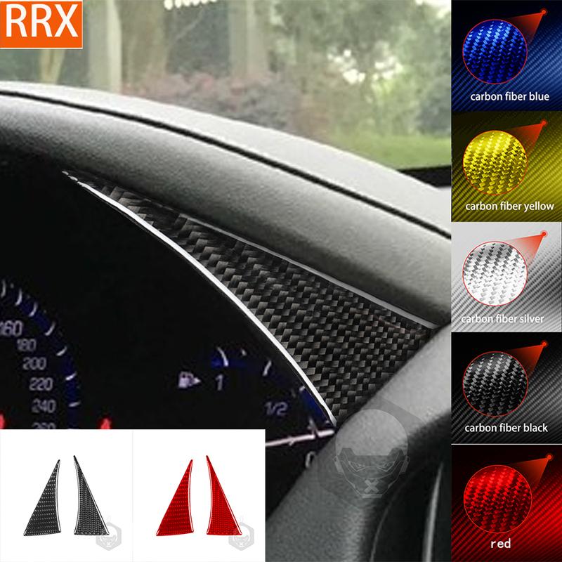 For Cadillac Ats 2013- Center Dashbaord Speedometer Trim Panel Cover Parts Soft Real Carbon Sticker Car Interior Accessories