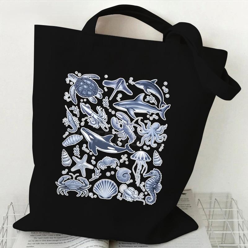 Ocean Animal Trend Shoulder Bag Daily Versatile Commuter Student Tutoring Bag